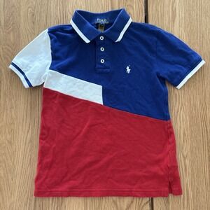 Polo Ralph Lauren Big Boys Color-Blocked‎ Mesh Polo Shirt Size Small (8)